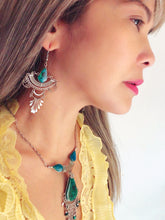 Peruvian Chrysocolla Fringe Necklace and Ear Pendants
