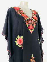 Black Floral Embroidered Kaftan Dress