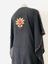 Black Floral Embroidered Kaftan Dress