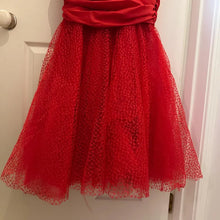 Vintage 1980s Red Mermaid Gown | Sheer Lace Sleeves, Ruched Formal Dress