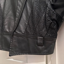 Vintage  Australian Designer Leather Jacket, Size 8, 1980s Black Dolman Sleeve Moto Jacket, Textured Panels No Belt
