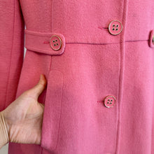 Vintage Pink Wool Blend Swing Coat | Peter Pan Collar, Fitted Waist, A-Line Silhouette