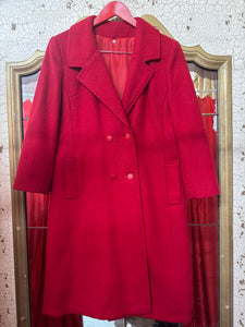 Vintage 80s Target Australia Red Wool Coat – Size 14