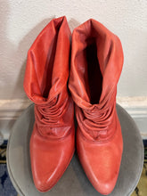 Vintage Red Slouch Ankle Boots – Retro Heeled Style