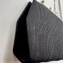 Vintage Black Beaded Evening Bag | Art Deco Style Chain Shoulder Purse