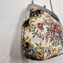 Vintage Floral Tapestry Kiss Lock Handbag | Victorian Carpet Bag, Made in Hong Kong