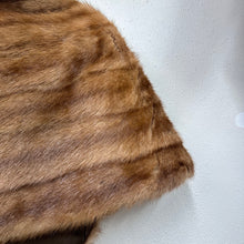 Vintage 1950s Mink Fur Cape Stole | Mid Century Fur Wrap | Shawl Collar Fur Cape | Brown Fur Stol