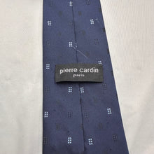 Vintage Pierre Cardin Paris Navy Blue Geometric Necktie Retro Designer Tie