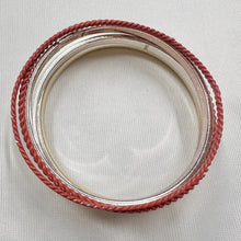 Vintage Orange & Ivory Enamel Bangle Set | 5 Stackable Bangles | Retro Layering Bracelets | Boho Statement Jewelry