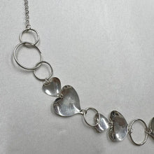 Vintage Silver Heart Statement Necklace | Y2K Chunky Heart Chain Necklace | Modern Romantic Jewelry