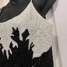 Vintage Black White Beaded Cocktail Dress | Art Deco Inspired Party Mini Dress