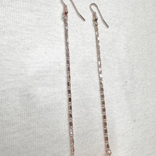 Rose Gold Ball Chain Drop Earrings – Minimalist Long Statement Dangles