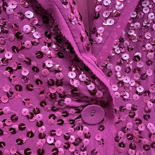 DKNY Silk Sequin Blazer | Magenta Evening Jacket | Donna Karan Party Wear Size 10