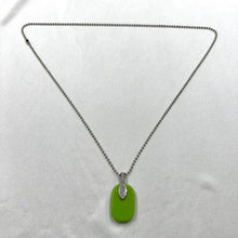 Vintage Lime Green Pendant Necklace | Retro Modern Minimalist Necklace | Mod Statement Jewelry