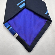 Vintage Australia Retro Abstract Geometric Navy Blue Necktie 1980s 1990s