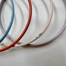Vintage Pastel Enamel Bangle Set | 5 Stackable Bangles | Green Blue Orange Pink Lilac | Retro Minimal Jewelry