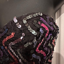 Vintage Jessica McClintock Sequin Strapless Maxi Dress – Rainbow Zigzag Evening Gown