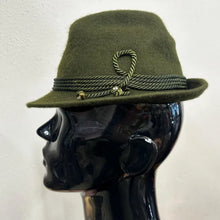 Vintage Olive Green Wool Felt Tyrolean Hat | POLKAP Made in Poland, 54cm