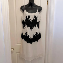 Vintage Black White Beaded Cocktail Dress | Art Deco Inspired Party Mini Dress