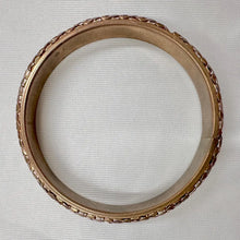 Vintage Textured Gold Tone Bangle | Embossed Statement Bracelet | Wide Ornate Cuff