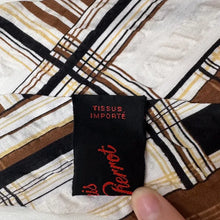Vintage Louis Pierrot Cotton Neck Tie | Brown Plaid Pattern | French Label | Classic Menswear