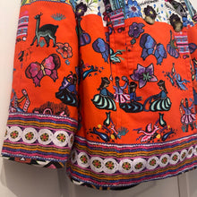 Stella Jean Made in Italy Cotton Statement Jacket | Vibrant Folk Art Print Blazer | Double Breasted Designer Jacket | Size IT 42