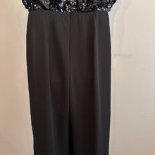 Boohoo Occasion Black Sequin Jumpsuit, V-Neck Wide Leg Evening Wear (UK 14)