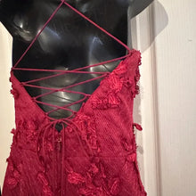Bariano Australia Wine Red Floral Lace Mermaid Gown | Open Back Evening Maxi Dress