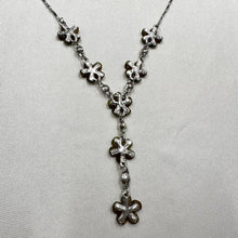 Vintage Floral Y Necklace with Rhinestones | Y2K Beaded Flower Necklace | Romantic Statement Jewelry
