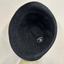 Vintage Tiroler Hat | Dark Grey Wool Felt Alpine Hat, Green Band (59cm)