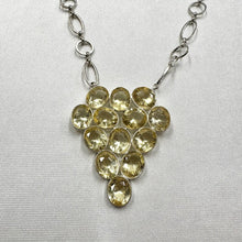 Vintage Rhinestone Cluster Necklace | Champagne Crystal Statement Pendant | Y2K Glam Jewelry | Silver Chain Necklace