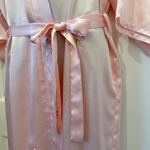 Vintage Pink Satin Floral Embroidered Robe | Romantic Silky Night Gown | Coquette Boudoir Dressing Gown