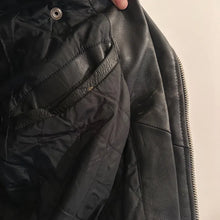 Vintage Black Leather Asymmetrical Biker Jacket, Distressed Punk Rocker Coat
