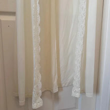 Rare Vintage C'est L'imprevu Ivory White Sheer Peignoir Robe - Made in Egypt - Scalloped Lace Trim Open Front Maxi Dressing Gown
