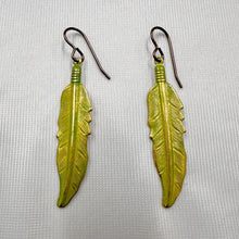 Vintage Gold Feather Dangle Earrings | Boho Feather Drop Earrings | Lightweight Nature Inspired Statement Jewelry