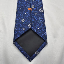 Vintage Geoffrey Beene Blue Floral Silk Tie 100% Silk Necktie Navy Blue Floral Pattern