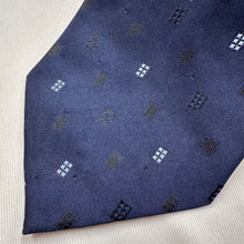 Vintage Pierre Cardin Paris Navy Blue Geometric Necktie Retro Designer Tie