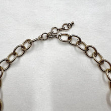Vintage Gold Statement Necklace – Articulated Tube Segments with Black Glass Bead Centre