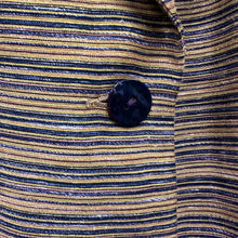 Vintage Gold Black Stripe Textured Blazer | Tailored Office Jacket | Made Australia