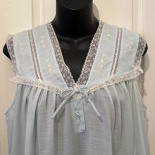 Vintage Baby Blue Maxi Nightgown / Lady Lyn Lace Nightdress / 70s Romantic Lingerie Dress