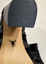 Black Lace-Up Block Heel Boots – Strappy Suede & Leather Look, Statement Ankle Boots