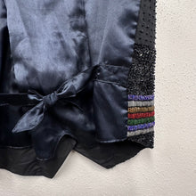 Vintage 80s Black Beaded Sequin Vest | Rainbow Embellished Unisex Waistcoat | Festival Statement Piece