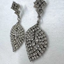 Vintage Rhinestone Chandelier Earrings – Gunmetal Crystal Statement