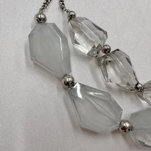 Vintage Clear & Grey Statement Necklace / Faceted Acrylic Beads / Chunky Chain Necklace / Y2K Minimal Jewelry