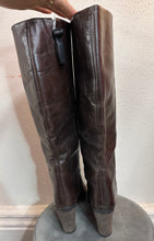 Vintage 90s Dark Brown Leather Knee-High Boots
