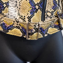 Y2K Snake Print Faux Leather Biker Jacket, Studded Spiked Jacket, Statement Moto Jacket, Rock Glam Jacket, Edgy Cropped Jacket