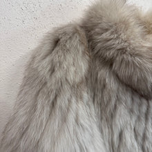 Vintage SAGA FOX Genuine Fox Fur Coat | Ivory Grey Long Hair Fur Jacket