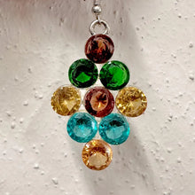 Vintage Rhinestone Cluster Drop Earrings | Silver Tone Statement Jewelry