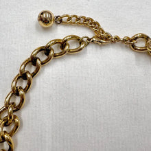 Vintage 60s–80s Inspired Statement Necklace – Gold Chain, Faux Pearl & Crystal Charm Fringe, Bold Party Piece