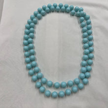 Vintage Turquoise Beaded Necklace / Long Layering Necklace / Double Strand Style / Minimal Statement Jewelry